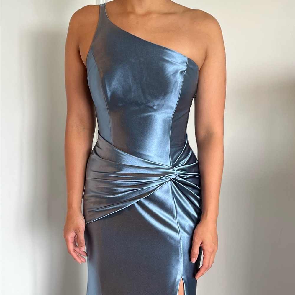 Galina Signature sculpting Satin One Shoulder Dress from David’s Bridal